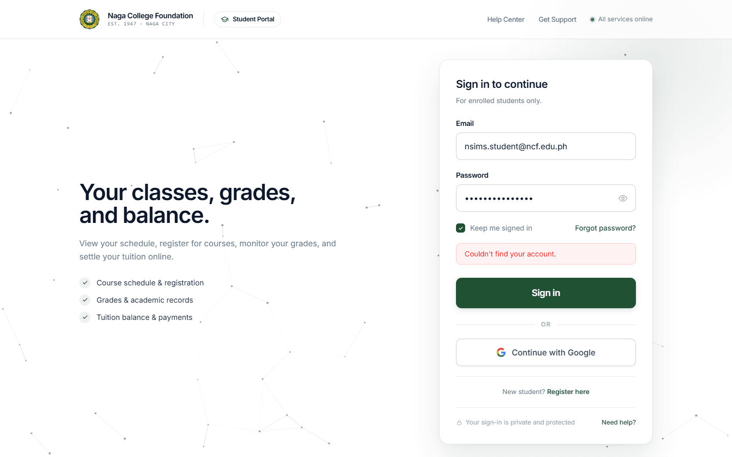 Student Portal Login